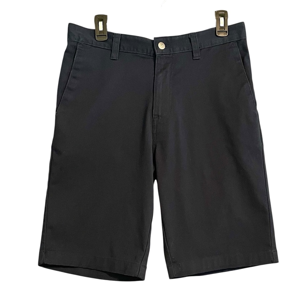 Volcom Size 32 Men's "True To This" Flat Front Chino Shorts Navy Blue Skateboard